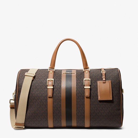 Michael Kors Bedford Travel Extra Large Duffle Bag Brown/Acorn monogram GLT - Picture 1 of 6